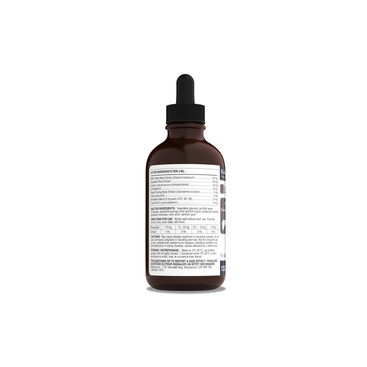 Rx Vitamins Hepato Support liquide pour chien - saveur de bacon - 120 ml