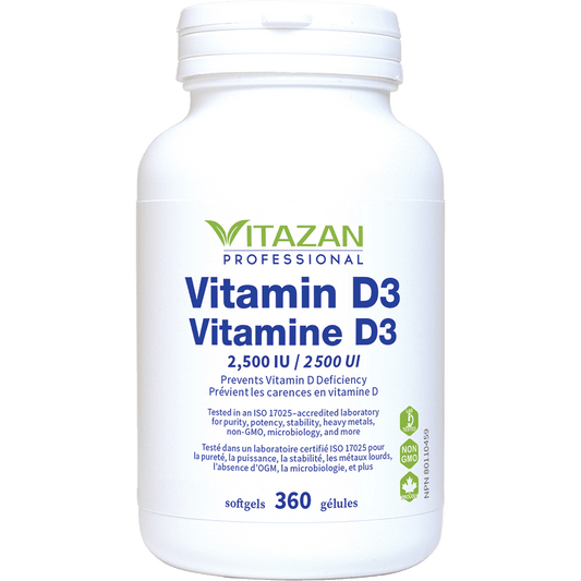 Vitamin D3 (2,500 IU · Prevents Vitamin D Deficiency)