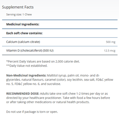 Calcium Citrate Chewy Bites 500mg