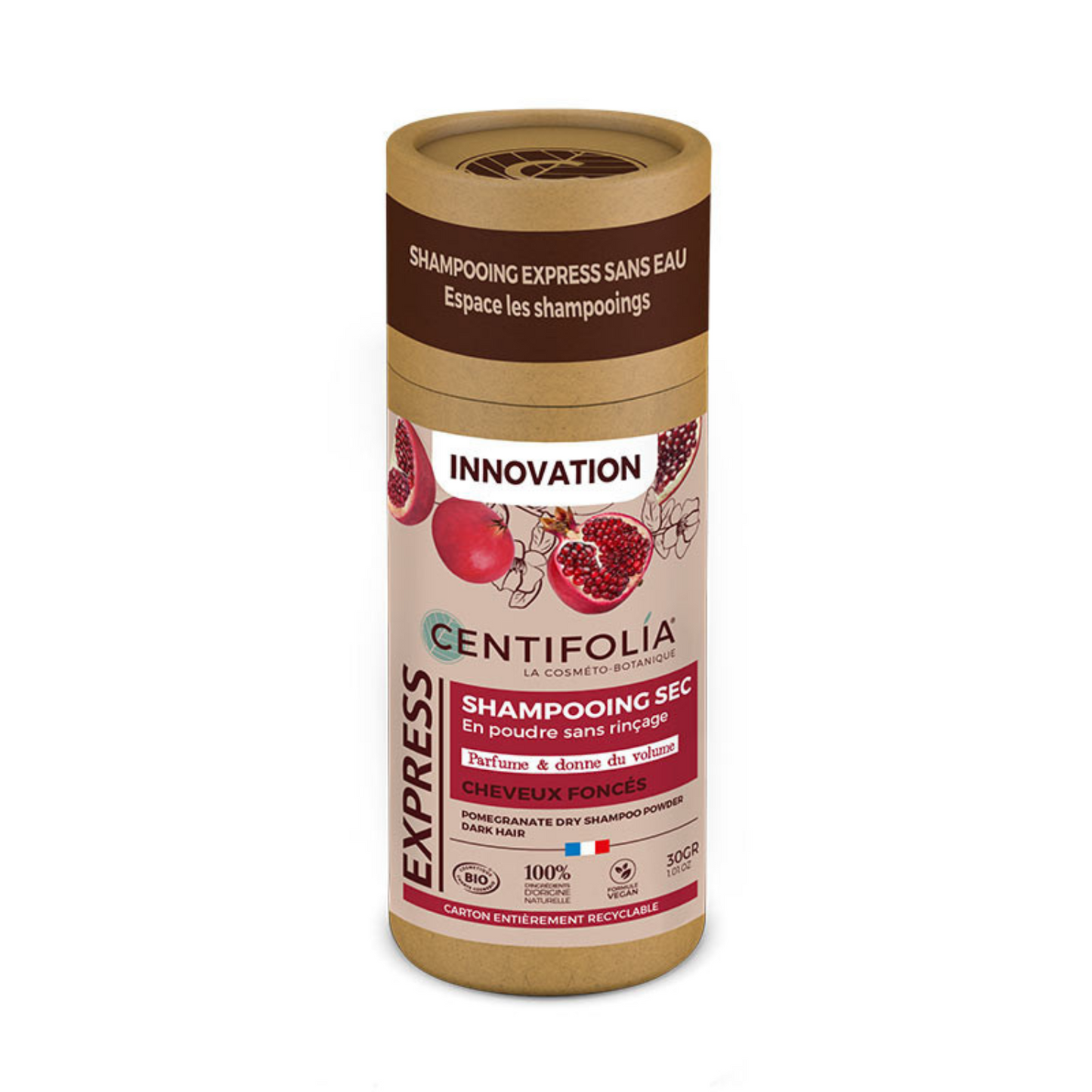 Shampooing sec en poudre grenade - cheveux foncés