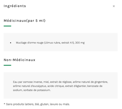 Sirop contre la toux Miel & Gingembre