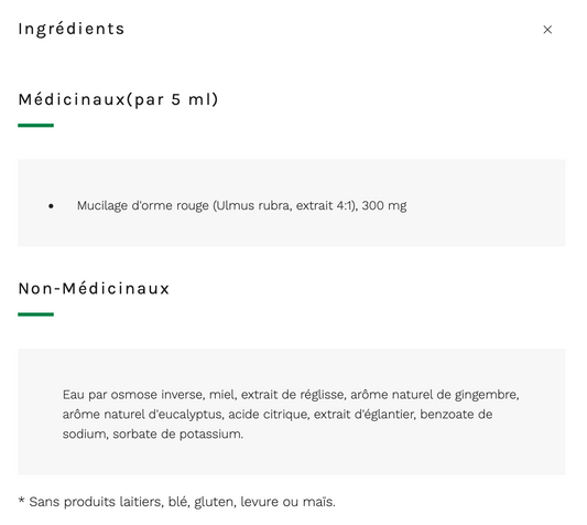 Sirop contre la toux Miel & Gingembre