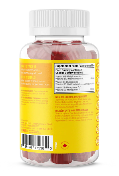 Vitamine D3+K2+B12