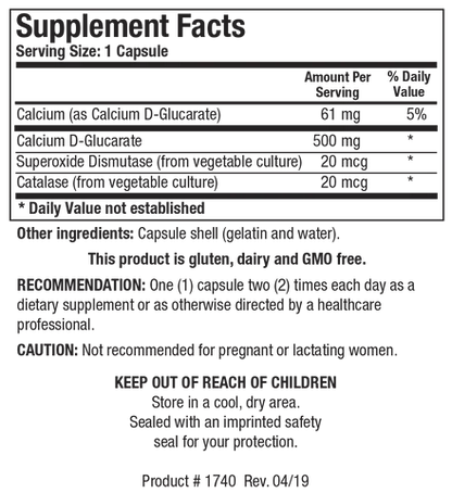 Ca D-Glucarate (Hormone, Detox)